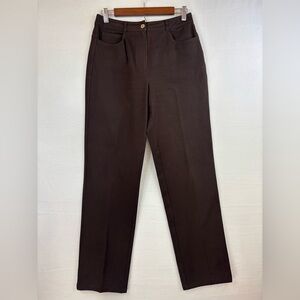 ST. JOHN‎ Brown Denim Pant Jeans Trouser Stretch Dress Elevated Casual Womens 6